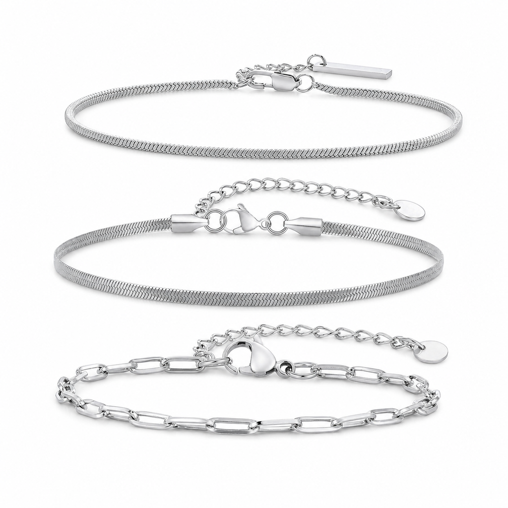 Armband-Kollektion aus Edelstahl in Silber