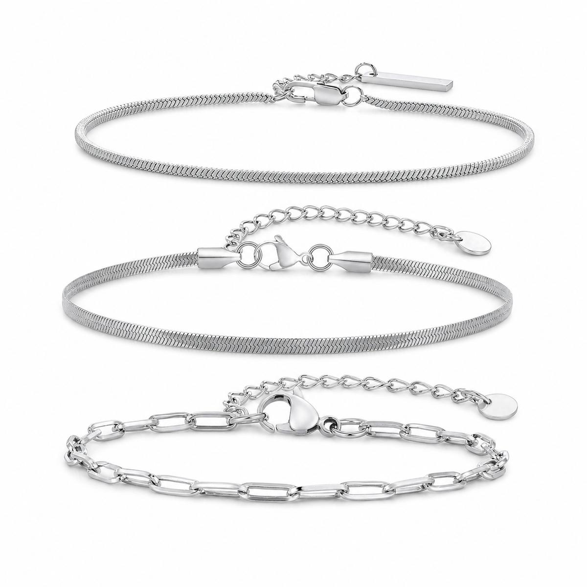 Armband-Kollektion aus Edelstahl in Silber