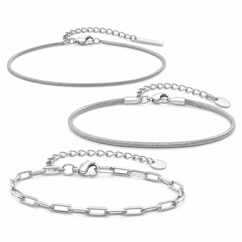 Armband-Kollektion aus Edelstahl in Silber