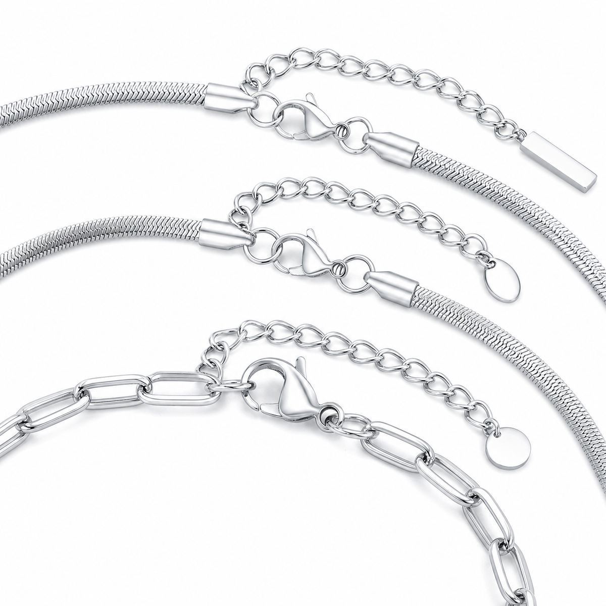 Armband-Kollektion aus Edelstahl in Silber
