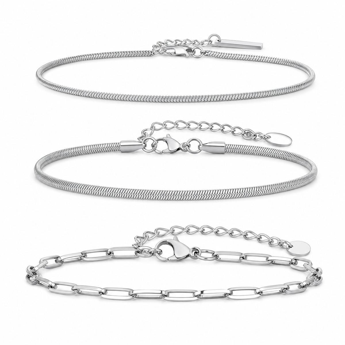 Armband-Kollektion aus Edelstahl in Silber