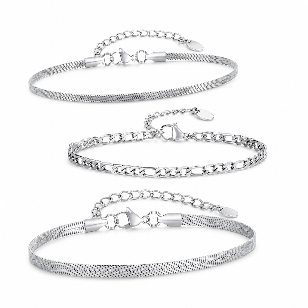 Armband-Kollektion aus Edelstahl in Silber