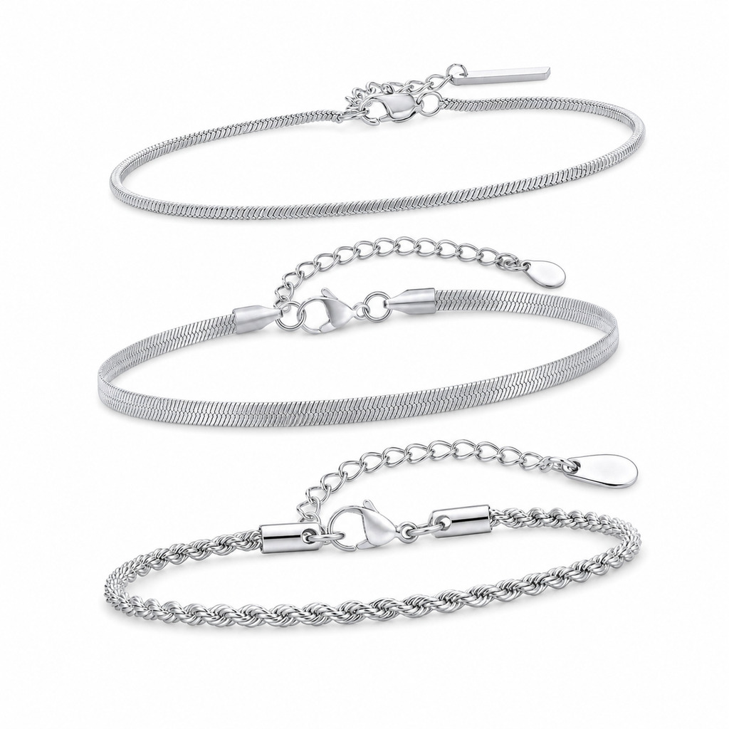 Armband-Kollektion aus Edelstahl in Silber