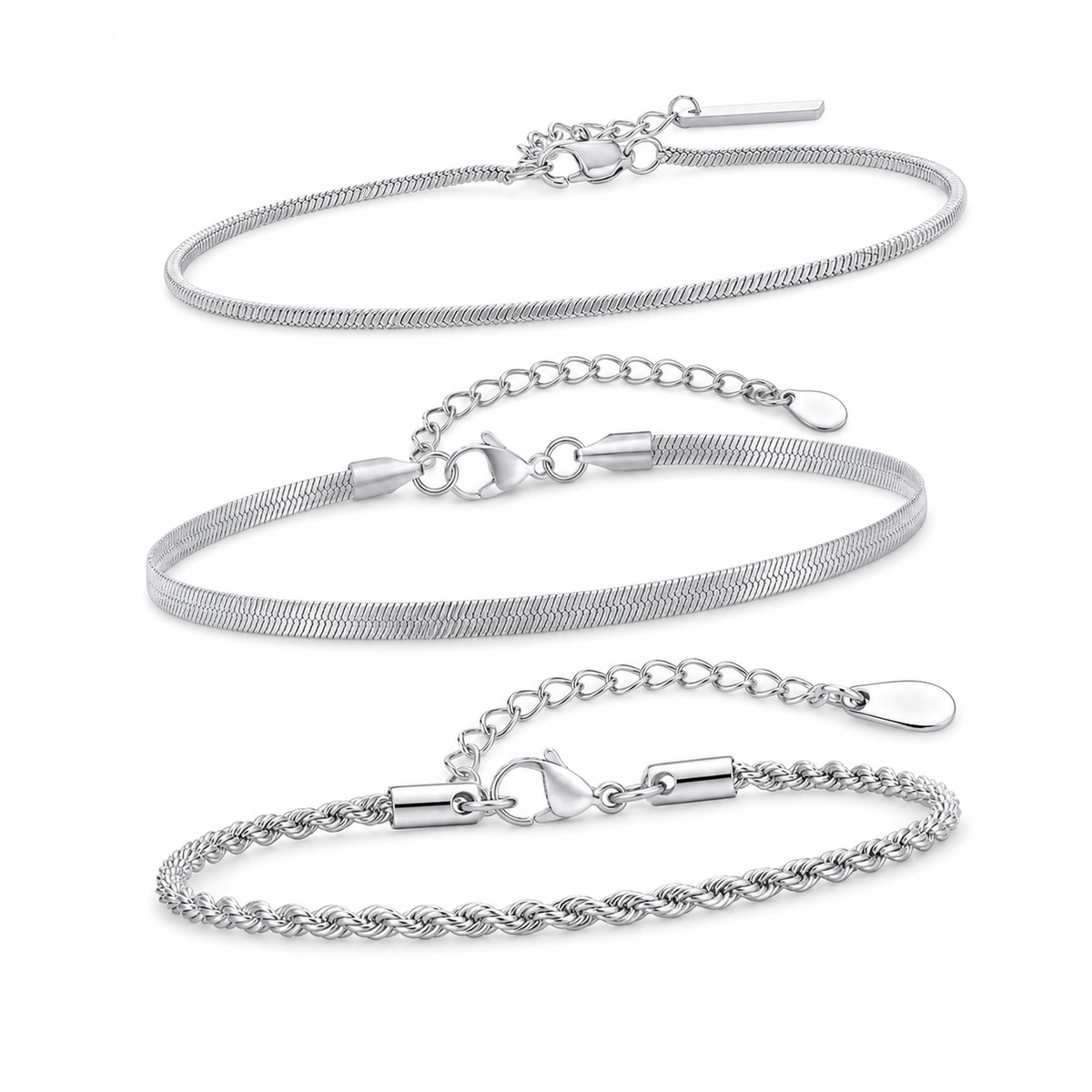 Armband-Kollektion aus Edelstahl in Silber