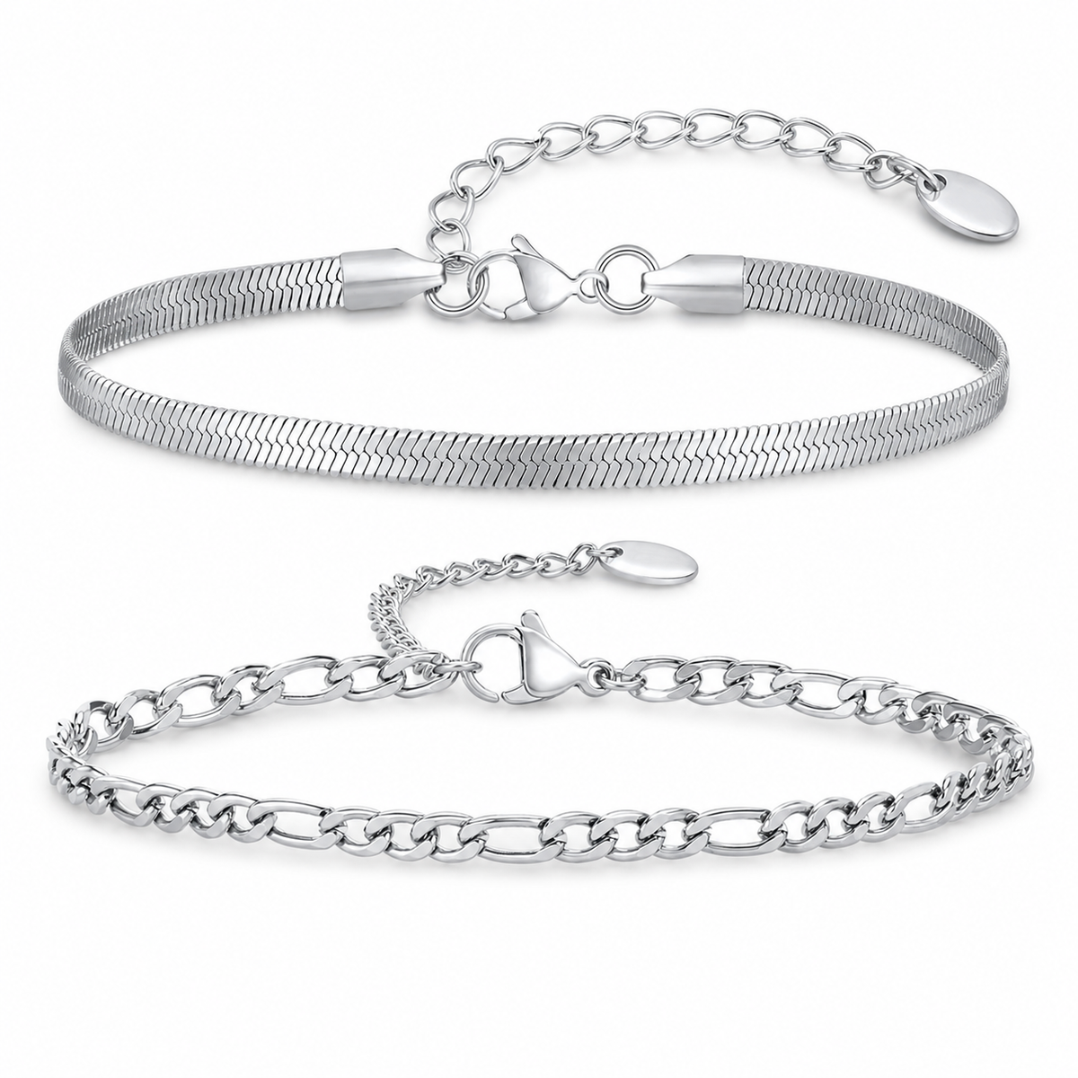 Armband-Kollektion aus Edelstahl in Silber