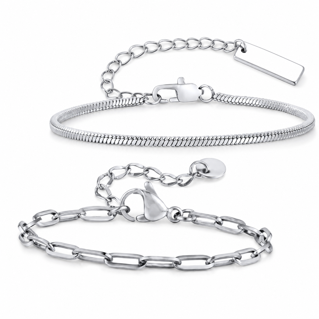 Armband-Kollektion aus Edelstahl in Silber